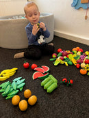Legemad i træ fra MaMaMeMo - Frugt & Grønt - 70 dele.