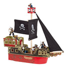 Piratskib i træ fra Papo - 55 x 14,5 x 51 cm. - Rød - Billede 1