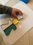 Byggeklodser i transparent farvet akryl - 25 stk. - Billede 1