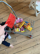 Lege-indkøbsvogn i metal med legemad indhold - Tanner - Fra 3 år. - Billede 1