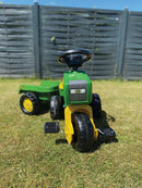 3-Hjulet Pedaltraktor med vogn - rollyToys - Fra 2,5 år. - Billede 1