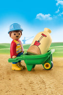 Playmobil 1.2.3 - Håndværker med trillebør - 70409 - Fra 18 mdr. - Billede 1