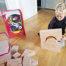Klodser i Skum fra EduShape - Store - "wood-like" - 32 stk. - Billede 1