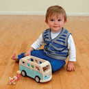 INDIGO JAMM - Retro Autocamper i træ med 5 figurer - fra 1 år. - Billede 1