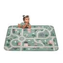 Ultra Soft Legetæppe - Huse og vejebaner - 1,5m x 1m - Achoka - Fra 1 år - Billede 1