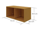 Bogkasse m/2 rum Mustard MDF  - Billede 1