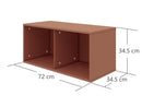 Bogkasse m/2 rum Blush MDF  - Billede 1