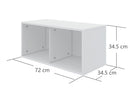 Bogkasse m/ 2 rum Hvid MDF  - Billede 1