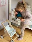 Byastrup Dukke Klapvogn - Træ - Hvid- Fra 3 år.