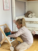 Byastrup Dukke Klapvogn - Træ - Hvid- Fra 3 år.