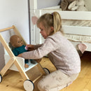 Byastrup Dukke Klapvogn - Træ - Hvid- Fra 3 år.