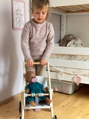 Byastrup Dukke Klapvogn - Træ - Hvid- Fra 3 år.
