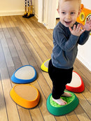 Tactile River Stones - Sæt med 5 taktile balancesten - Gonge - Fra 3 år.