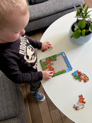 Puslespil i Pap fra Larsen - 4 stk med Jungledyr