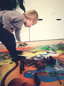 Legetæppe med wildlife-tema og 20 vilde dyr - 100x150 cm. - Billede 1