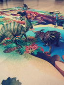 Legetæppe med dino-tema og 8 dinosaurer - 100x150 cm. - Billede 1